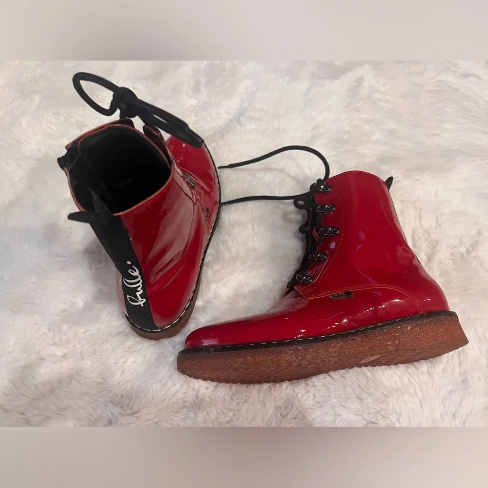 Canadian Bulle pointy toe red patent zip boots size 39 8 /8.5 - Picture 6 of 7